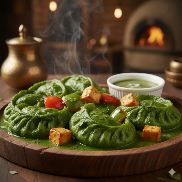 Hariyali Paneer Momos